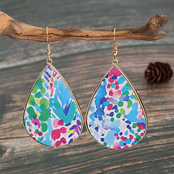 Серьги-капли из искусственной кожи&nbsp;FS-WG4D344-01