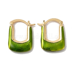 Прямоугольные серьги-кольца из латуни с покрытием из настоящего 18-каратного золота&nbsp;EJEW-B034-13G