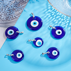 8 шт. 4 подвески ручной работы в стиле лэмпворк от сглаза&nbsp;LAMP-PH0001-10