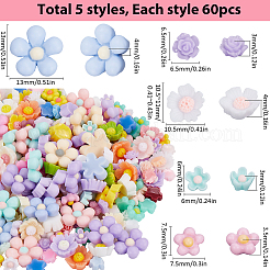 300шт 5 стиля непрозрачные кабошоны из смолы&nbsp;RESI-SP0001-13