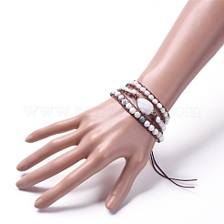 Браслеты из граненого стекла и натурального хаулита с бисером&nbsp;BJEW-JB05035-04