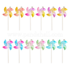 12 шт. двухцветные градиентные подвески из прозрачной смолы большого размера&nbsp;FIND-TA0004-66