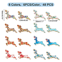 48шт 8 цвета сплава эмалевые подвески&nbsp;ENAM-FH0001-16-NR