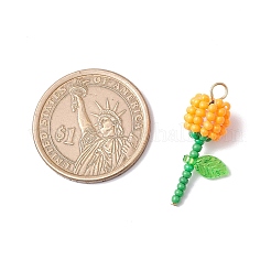 Круглый стеклянный бисер класса А акриловые цветочные подвески&nbsp;PALLOY-MZ00690-02