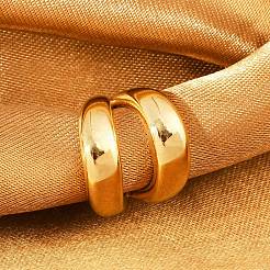 Двухслойные серьги-каффы из нержавеющей стали 304 в форме буквы С&nbsp;EJEW-M073-10G