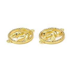 Шармы-соединители из латуни с микропаве из прозрачного кубического циркония&nbsp;KK-E068-VB294