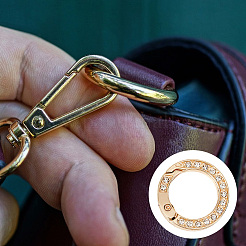 20 шт. 2 стиля сплава кристалл горный хрусталь пружинные затворные кольца&nbsp;FIND-GO0001-82