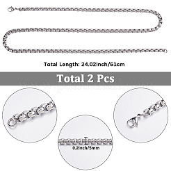 2 шт. цепочки-коробки из нержавеющей стали 304&nbsp;NJEW-SC0001-36P-03