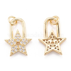 Кулон из латуни с прозрачным кубическим цирконием&nbsp;ZIRC-M114-08G