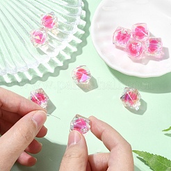 10 шт. двухцветные радужные переливающиеся акриловые бусины с УФ-покрытием&nbsp;TACR-YW0002-33B