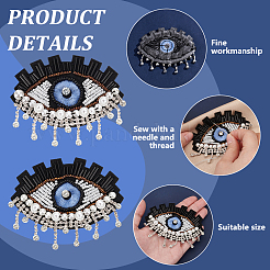 5 шт. ткань с вышитыми аппликациями от сглаза&nbsp;FIND-FG0003-07C