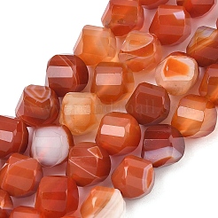 Нити бусин из натурального красного полосатого агата&nbsp;G-C267-B11