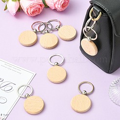 1 комплект из 20 шт. брелоков из нержавеющей стали и дерева бука&nbsp;ST-CJ0028-09