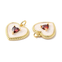 Кулоны из латуни с микропейвом и красным кубическим цирконием&nbsp;ZIRC-L103-052G