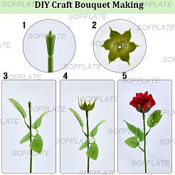 40 шт. 2 стиля пластиковый держатель для искусственного цветка и ветка для самостоятельного изготовления флористических композиций&nbsp;AJEW-SP0003-85