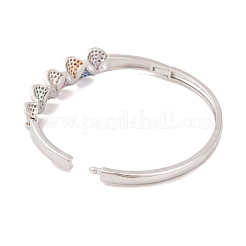 Женские шарнирные браслеты из латуни с разноцветными фианитами&nbsp;BJEW-S147-32P-C