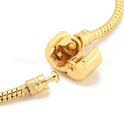 2.5 мм латунные круглые браслеты в европейском стиле со змеиной цепочкой для изготовления ювелирных изделий BJEW-G703-02G