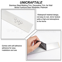 Гибкая самоклеящаяся отделка из нержавеющей стали 201&nbsp;AJEW-WH0329-77P