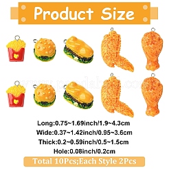 10шт 5 стиля непрозрачные подвески из смолы&nbsp;RESI-YW0005-23