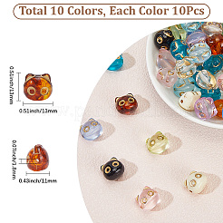 100шт 10 цвета прозрачные акриловые бусины&nbsp;MACR-SC0002-31