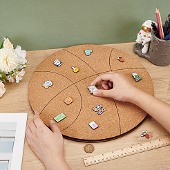 Деревянная настенная витрина для ювелирных изделий пробковый поднос&nbsp;AJEW-WH0348-466F