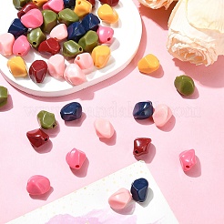 60шт 6 цвета непрозрачные акриловые бусины&nbsp;MACR-YW0003-17