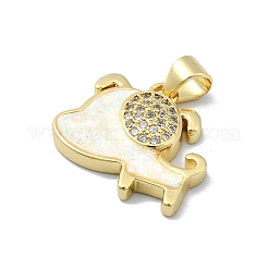 Латунные микропаве прозрачные подвески с фианитом&nbsp;KK-A221-25B-G