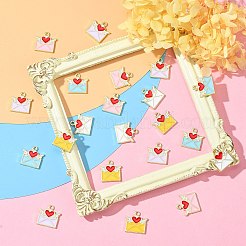 30шт 5 цвета сплава эмалевые подвески&nbsp;ENAM-CJ0004-28