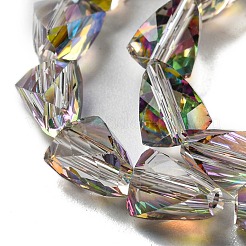 Прозрачные стеклянные бусины гальваническим пряди&nbsp;GLAA-G116-03A-HR02
