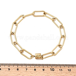 Браслеты из нержавеющей стали 304 с цепочками-скрепками для женщин&nbsp;BJEW-K237-21G