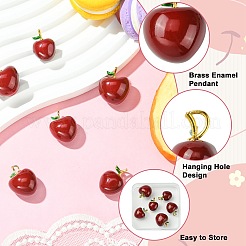 6 шт. 3 стиля латунных эмалевых подвесок&nbsp;KK-CJ0003-11