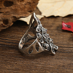 Кольца для пальцев из цинкового сплава с микропаве из кубического циркония&nbsp;QX9437