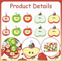 32шт 5 стиля непрозрачные подвески из смолы&nbsp;RESI-FS0002-39