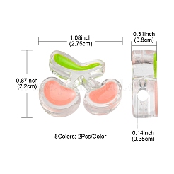 10шт 5 цвета прозрачные акриловые эмалевые бусины&nbsp;TACR-YW0001-73