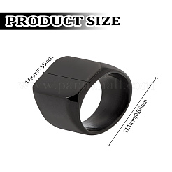 1 шт. квадратные кольца из нержавеющей стали для мужчин&nbsp;RJEW-LP0001-43