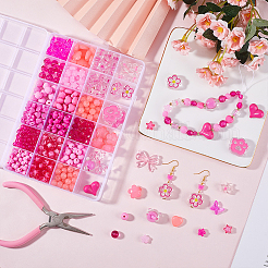 Наборы непрозрачных и прозрачных акриловых бусин&nbsp;MACR-SP0001-48D