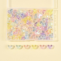 98шт 7 цвета прозрачные акриловые бусины с УФ-покрытием&nbsp;MACR-FS0002-17