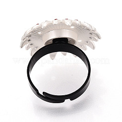 Основание чашки с кольцом из цветочного сплава и железных страз с вращающимся подносом&nbsp;MAK-T012-09S