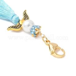 Подвеска-кисточка из стеклянного жемчуга и бисера «миюки» в виде ангела&nbsp;HJEW-MZ00197-02