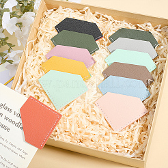 12 шт. 12-х цветные закладки из искусственной кожи в форме ромба&nbsp;AJEW-CL0001-22