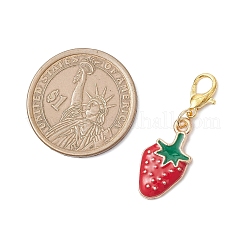 Подвесные украшения из эмалевого сплава в виде клубники и вишни&nbsp;HJEW-JM04120