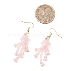 Серьги-подвески из стеклянных бусинок и бусин.&nbsp;EJEW-MZ00687