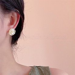 Прозрачные акриловые серьги-гвоздики в виде улыбающегося лица с пайетками&nbsp;FS-WG0A61D-02