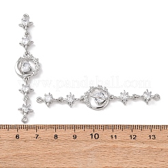 Шармы-соединители из латуни с микропаве из прозрачного кубического циркония&nbsp;KK-Z142-08P