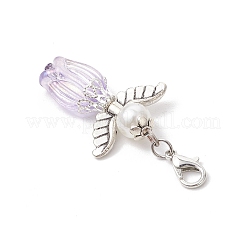 Тюльпан ангел абс пластик искусственный жемчуг и стеклянные подвески украшения&nbsp;HJEW-JM03595