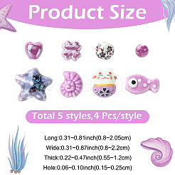 40шт 8 стиля фарфоровые бусины ручной работы&nbsp;PORC-YW0001-80