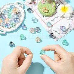 30 шт. 5-х цветные прозрачные акриловые бусины с гальваническим покрытием&nbsp;PACR-CJ0001-41