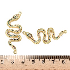 Латунные микропаве разноцветные кубические цирконии подвески-змейки&nbsp;KK-L243-18G