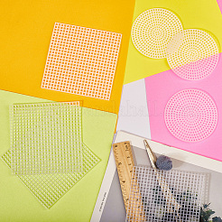 30 шт. 2 стиля самодельных плоских круглых и квадратных форм из пластикового холста&nbsp;DIY-CP0012-40