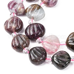 Нити резных бусин из натурального турмалина&nbsp;G-H339-A01-01